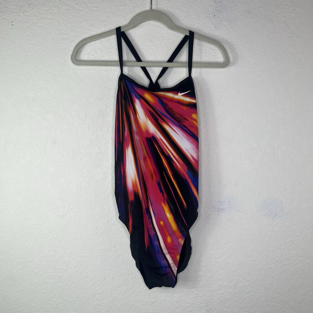 Nike Space Highway racer back one piece swimsuit Lightweight Size 36/10-M summer
